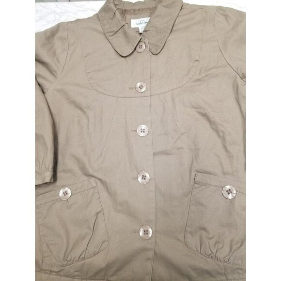 willow lane Coat quilted inside‎ oversized big buttons beige  size 1x - Picture 3 of 16